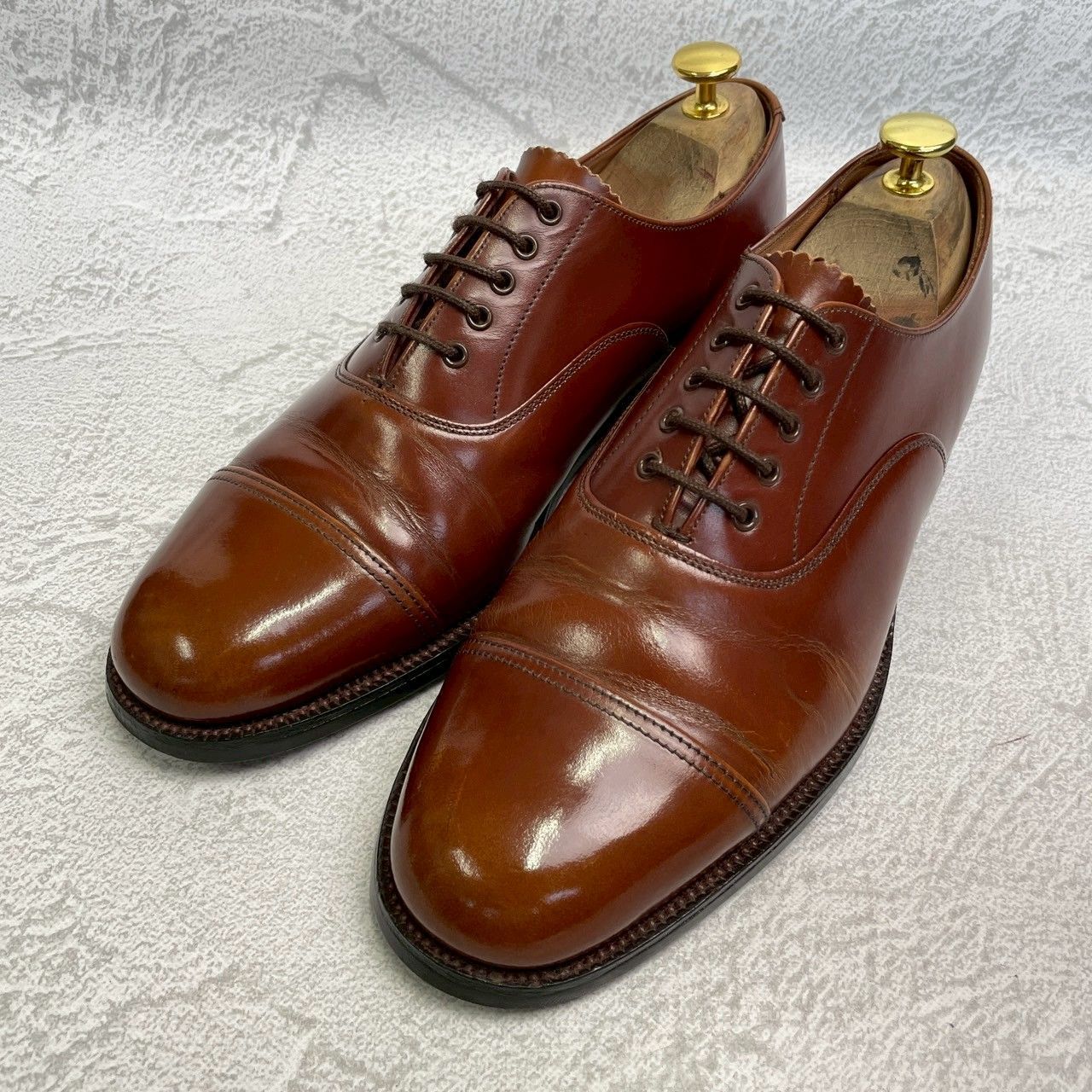 SANDERS サンダース 9802T ストレートチップ 内羽根 オックスフォード UK7.5 / 26.5~27cm【W3364】イギリス サービスシューズ