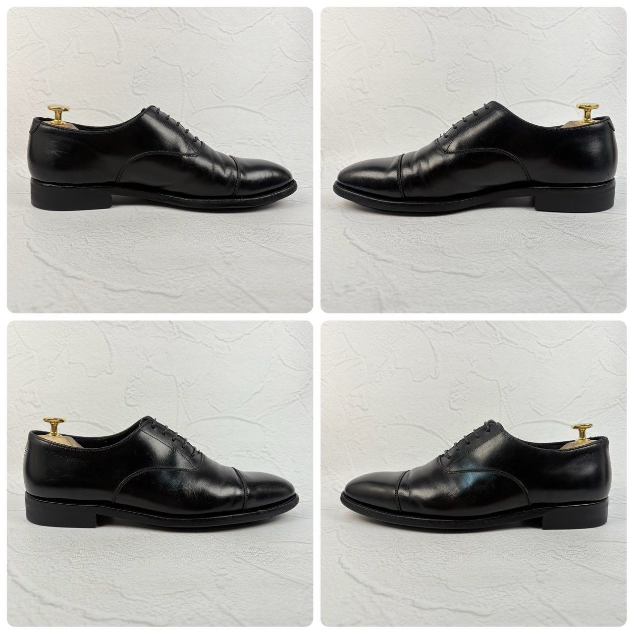Crockett&Jones クロケットアンドジョーンズ AUDLEY オードリー オックスフォード ストレート 内羽根 黒 UK6.5 / 25cm [W3316]