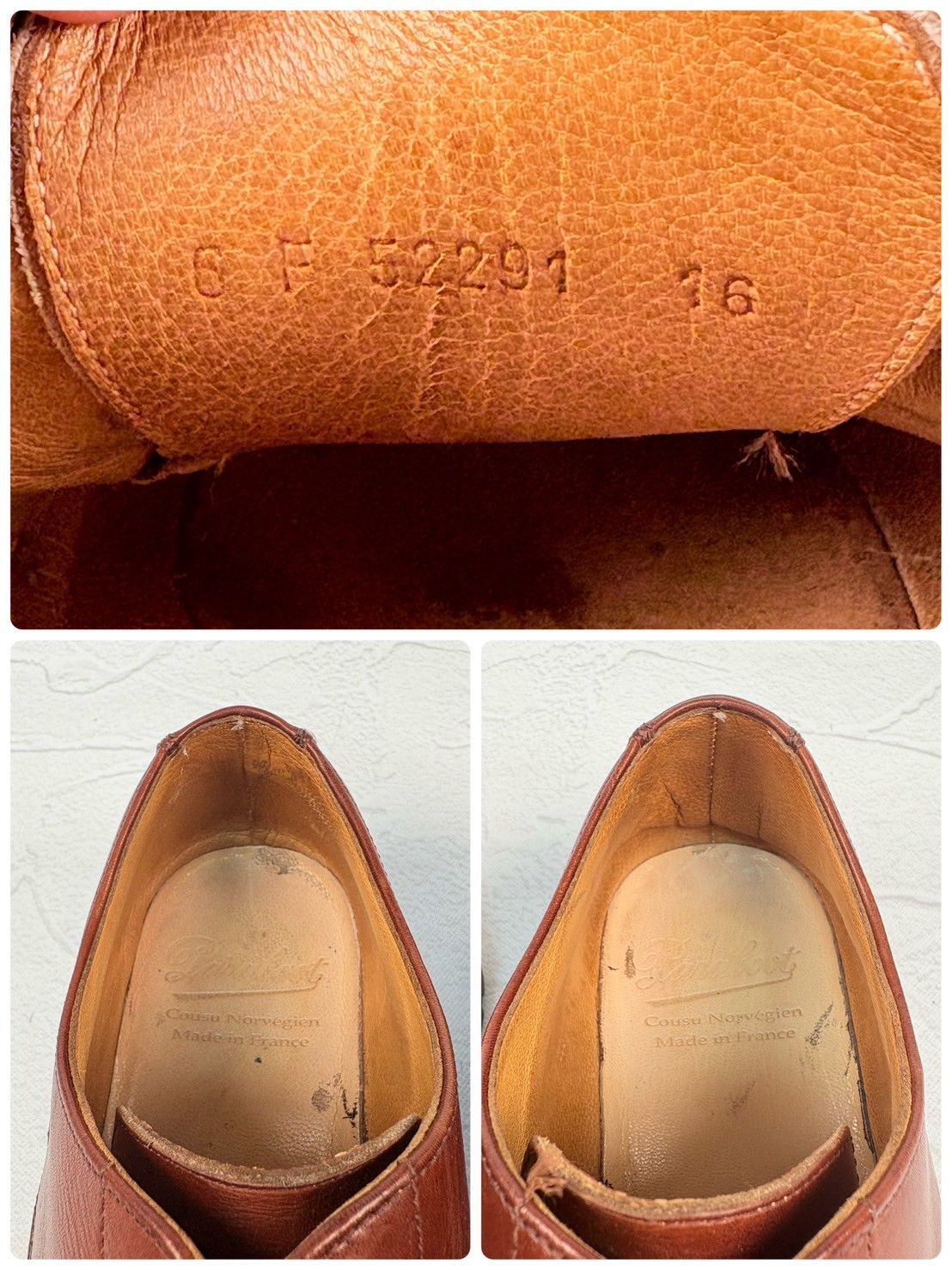 【良品】Paraboot パラブーツ CHAMBORD シャンボード Uチップ 外羽根 茶 ブラウン UK6 / 24.5cm【W3341】