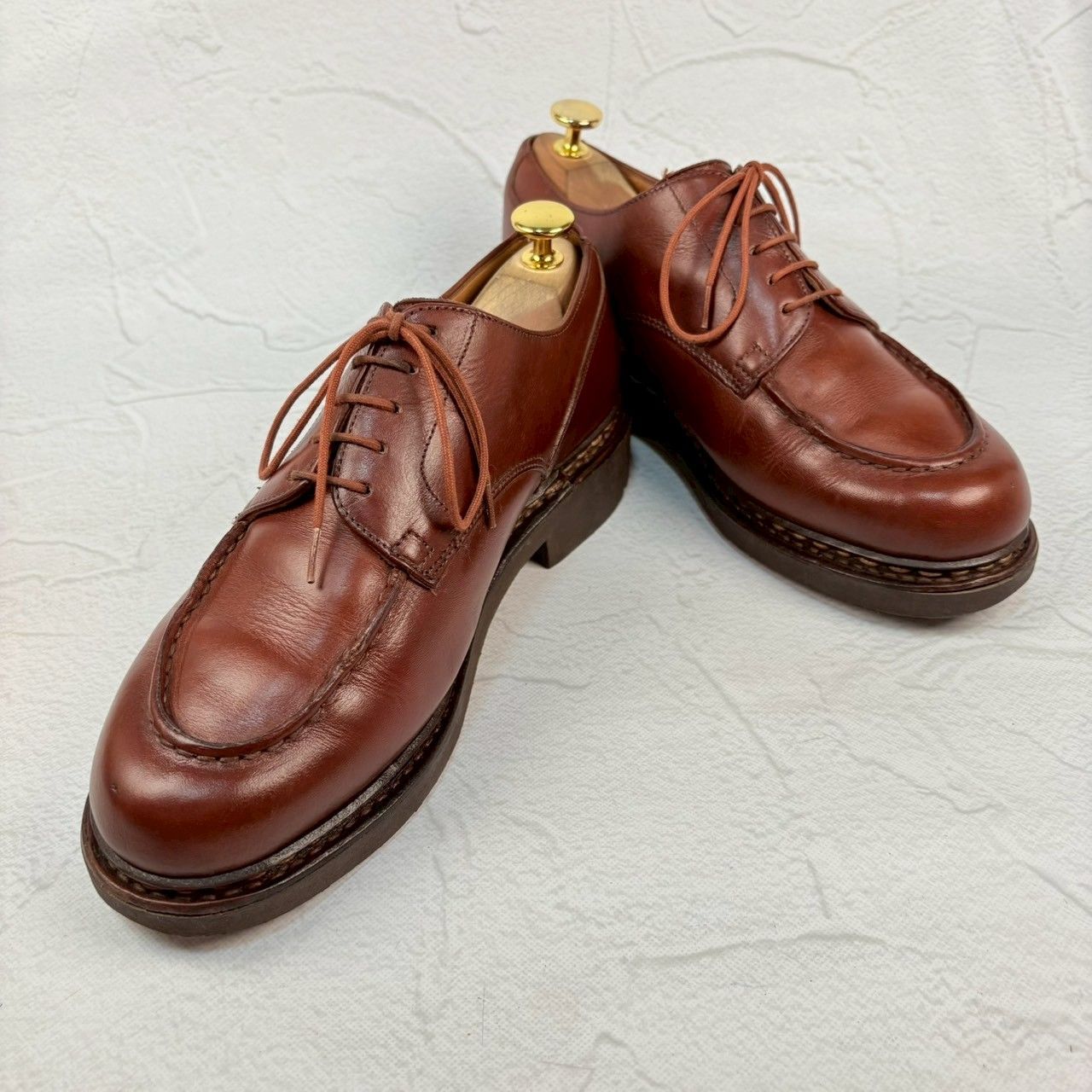 【良品】Paraboot パラブーツ CHAMBORD シャンボード Uチップ 外羽根 茶 ブラウン UK6 / 24.5cm【W3341】