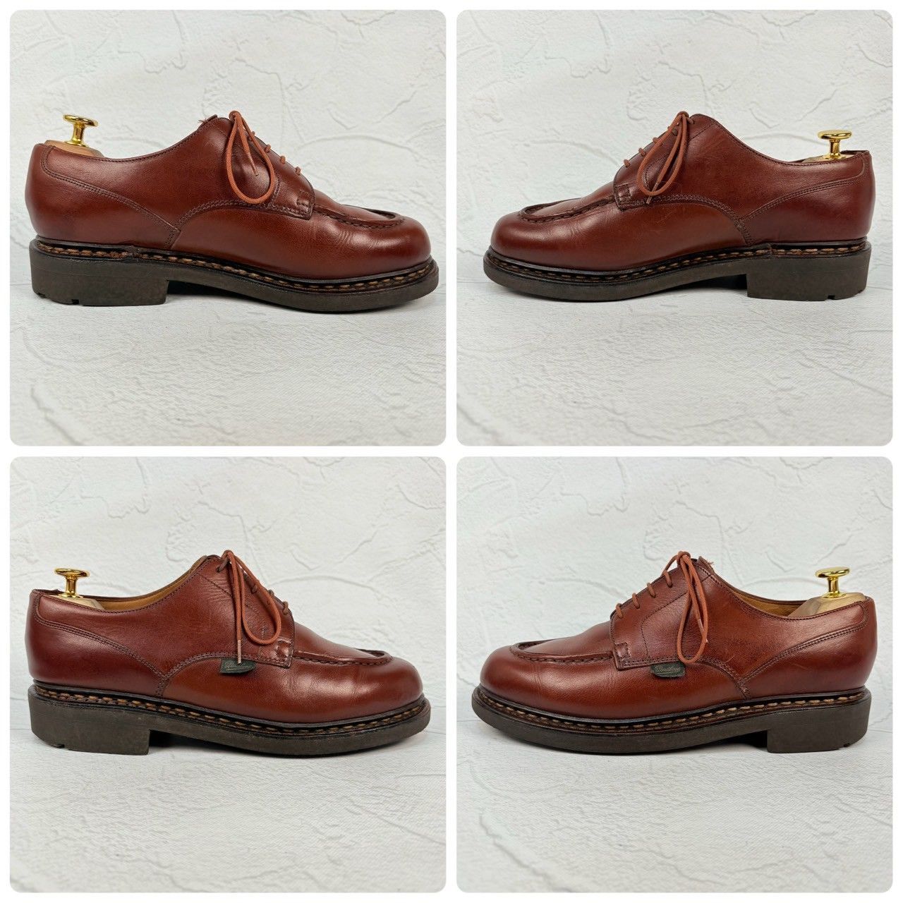 【良品】Paraboot パラブーツ CHAMBORD シャンボード Uチップ 外羽根 茶 ブラウン UK6 / 24.5cm【W3341】