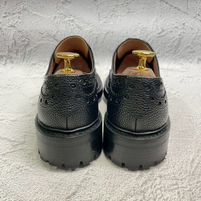 【未使用】JOSEPH CHEANEY&SONS ジョセフチーニーアンドサンズ AVON エイボンC ウィング 外羽根 フルブローグ メダリオン 黒 ブラック UK5 / 24cm【W3374】