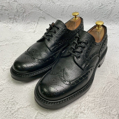 【未使用】JOSEPH CHEANEY&SONS ジョセフチーニーアンドサンズ AVON エイボンC ウィング 外羽根 フルブローグ メダリオン 黒 ブラック UK5 / 24cm【W3374】