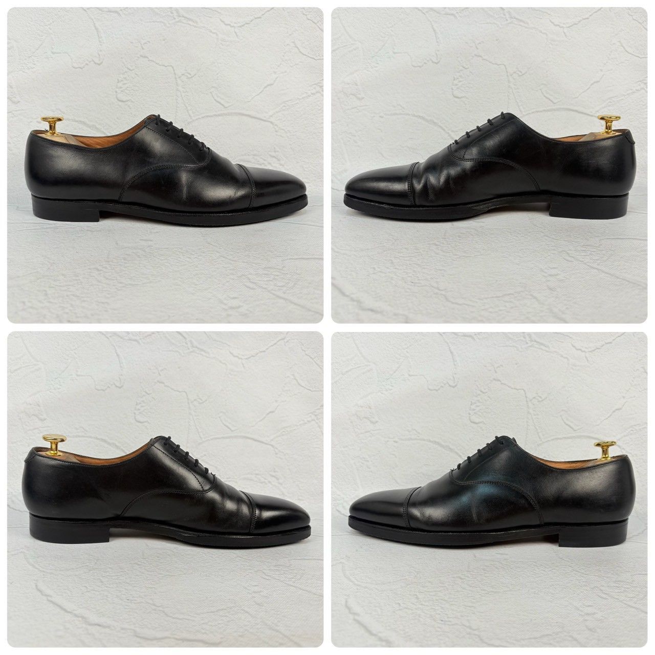 【リフト交換済み】Crockett&Jones クロケットアンドジョーンズ Hallam ハラム ストレート 内羽根 黒 ブラック UK6.5 / 25.0cm【W3350】