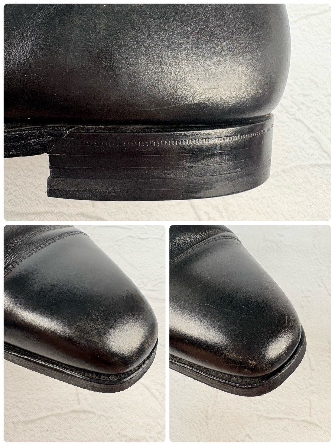 【リフト交換済み】Crockett&Jones クロケットアンドジョーンズ Hallam ハラム ストレート 内羽根 黒 ブラック UK6.5 / 25.0cm【W3350】