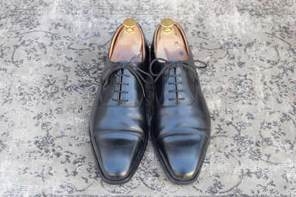 【リフト交換済み】Crockett&Jones クロケットアンドジョーンズ Hallam ハラム ストレート 内羽根 黒 ブラック UK6.5 / 25.0cm【W3350】