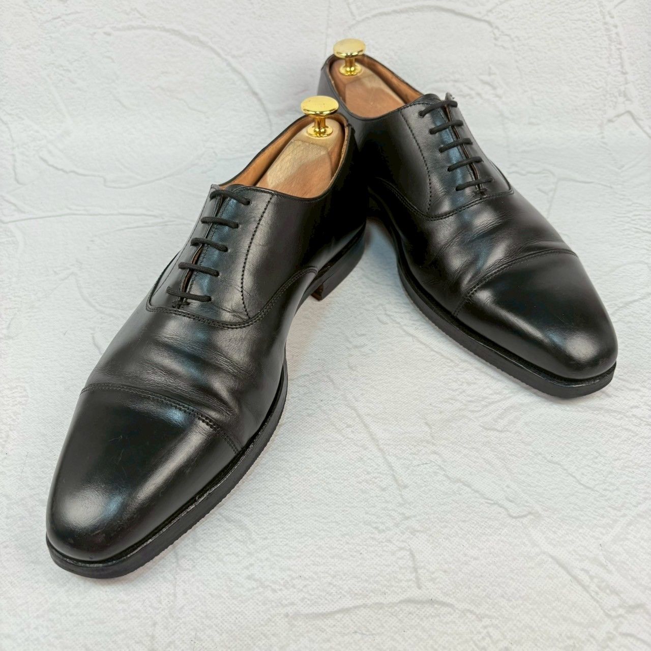 【リフト交換済み】Crockett&Jones クロケットアンドジョーンズ Hallam ハラム ストレート 内羽根 黒 ブラック UK6.5 / 25.0cm【W3350】