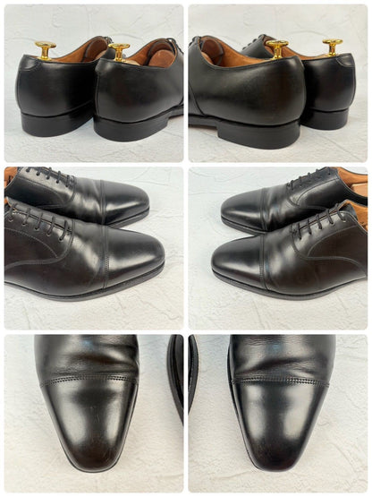 【リフト交換済み】Crockett&Jones クロケットアンドジョーンズ Hallam ハラム ストレート 内羽根 黒 ブラック UK6.5 / 25.0cm【W3350】