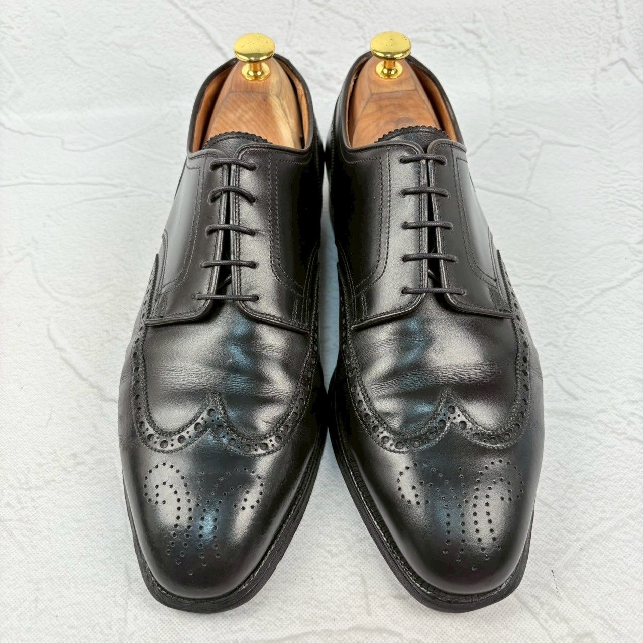【良品】Crockett&Jones クロケットアンドジョーンズ ウイングチップ 外羽根 黒 UK8.5 / 27cm [W3268]