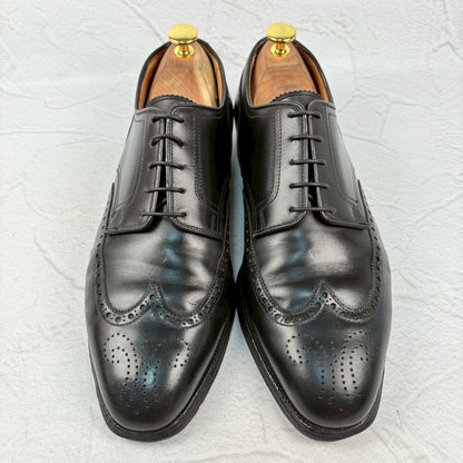 【良品】Crockett&Jones クロケットアンドジョーンズ ウイングチップ 外羽根 黒 UK8.5 / 27cm [W3268]