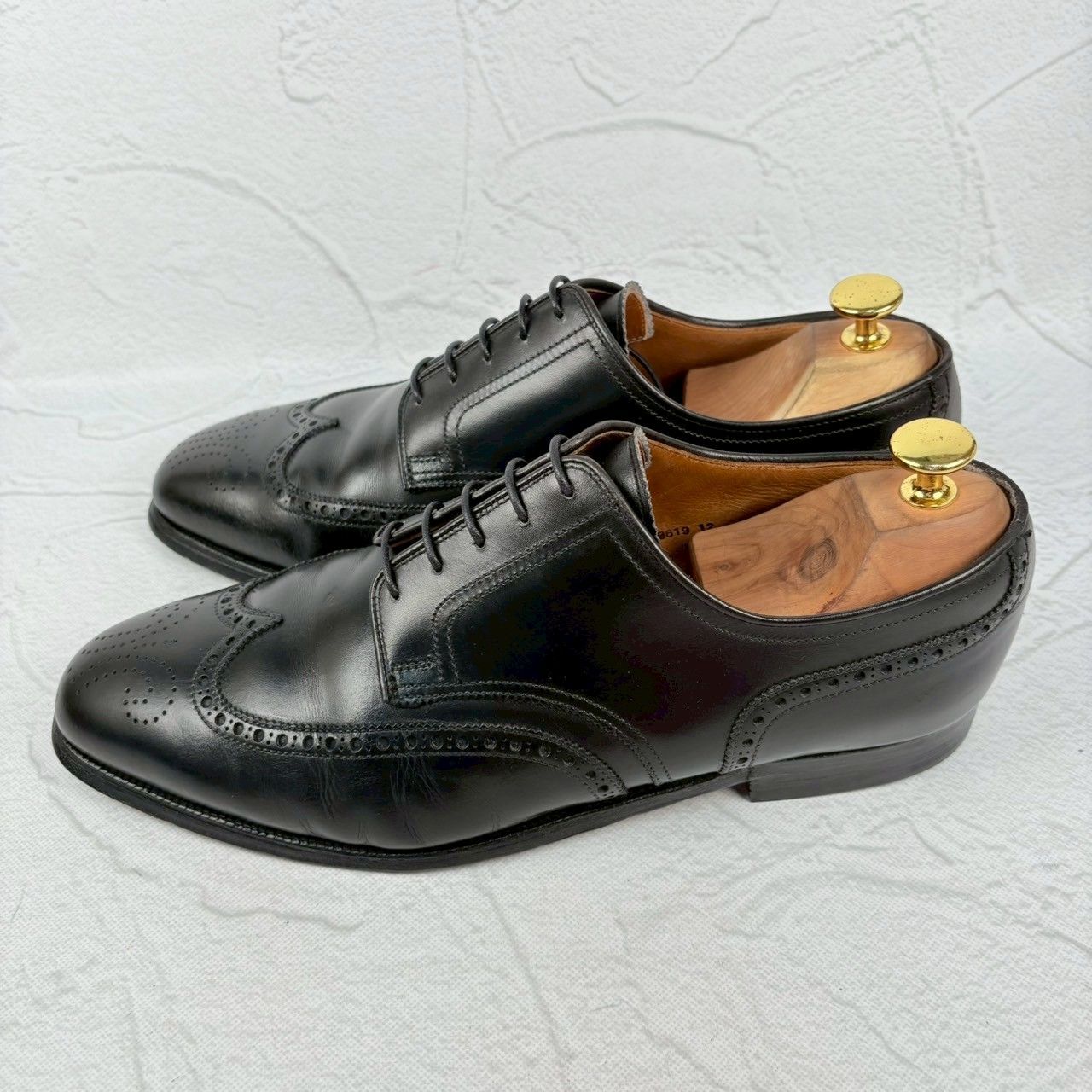【良品】Crockett&Jones クロケットアンドジョーンズ ウイングチップ 外羽根 黒 UK8.5 / 27cm [W3268]