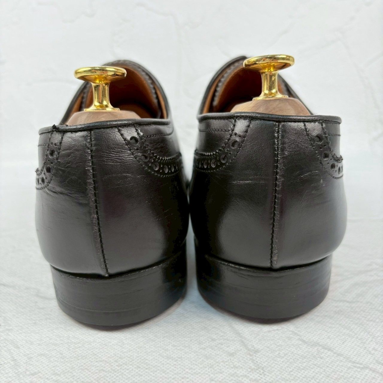 【良品】Crockett&Jones クロケットアンドジョーンズ ウイングチップ 外羽根 黒 UK8.5 / 27cm [W3268]