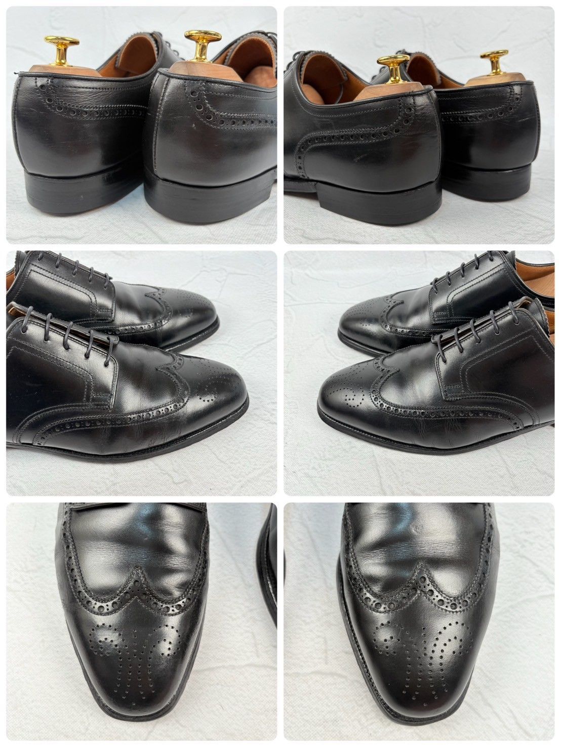 【良品】Crockett&Jones クロケットアンドジョーンズ ウイングチップ 外羽根 黒 UK8.5 / 27cm [W3268]