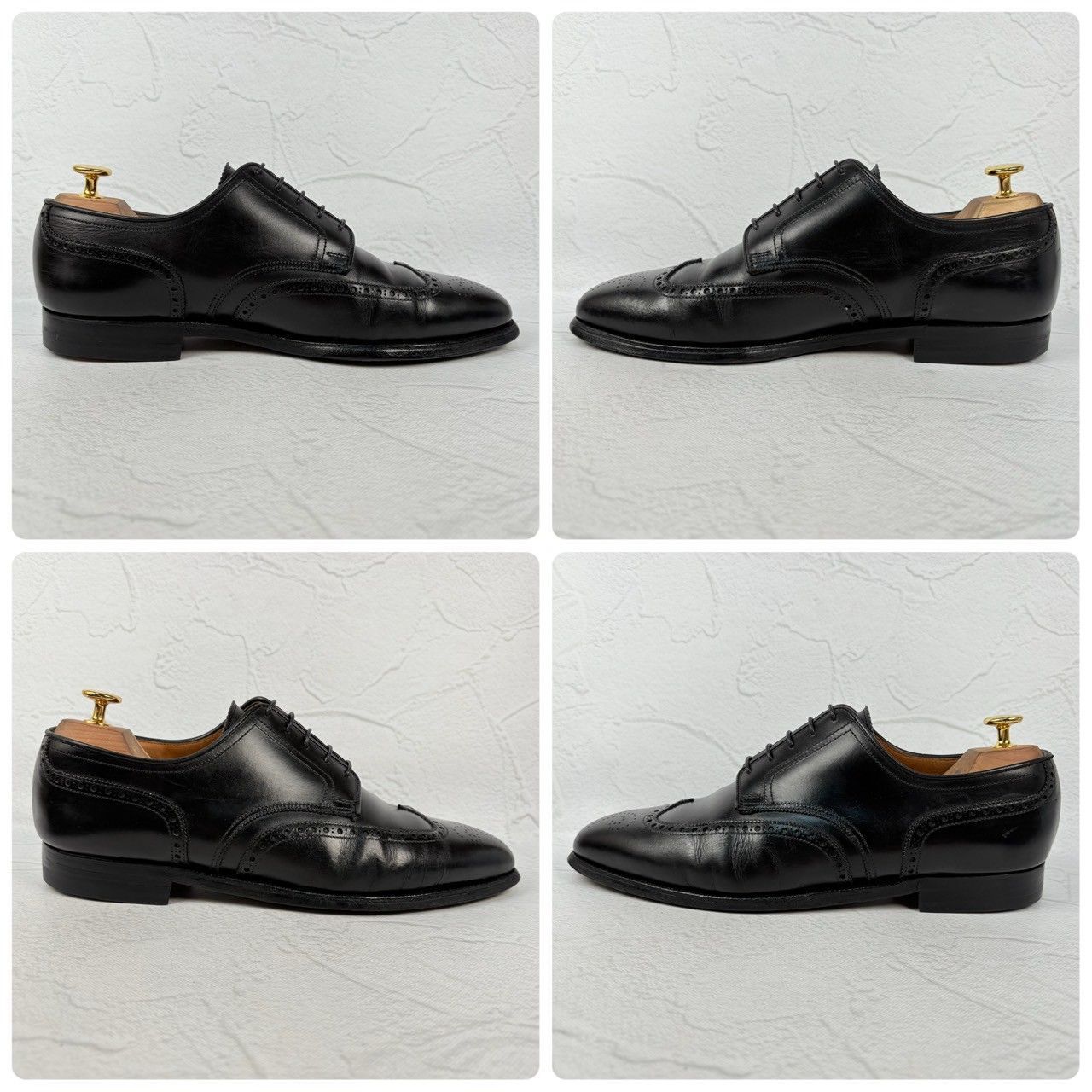 【良品】Crockett&Jones クロケットアンドジョーンズ ウイングチップ 外羽根 黒 UK8.5 / 27cm [W3268]