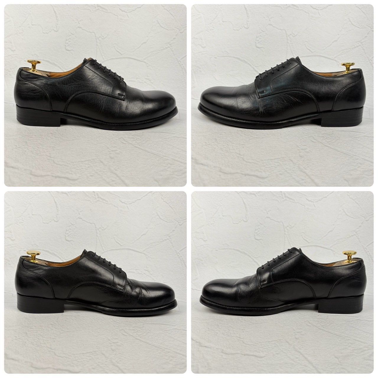 【美品】chausser ショセ プレーン 外羽根 日本製 黒 25 [W3251]