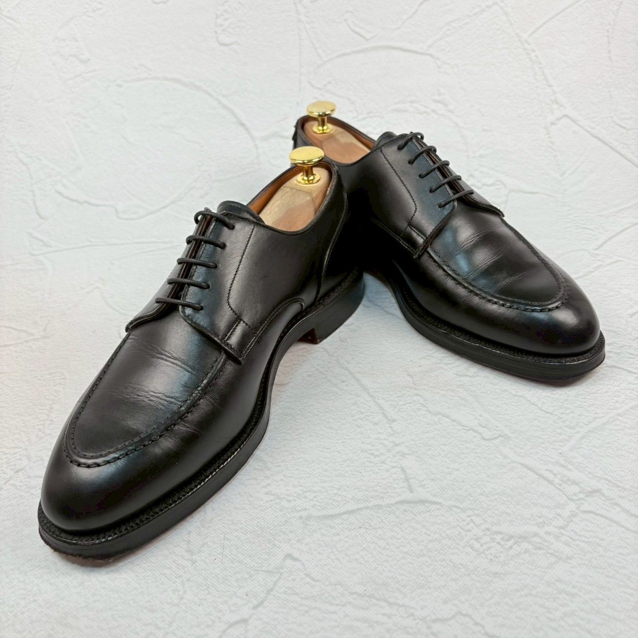 【良品】Crockett&Jones クロケットアンドジョーンズ ONSLOW オンスロウ Uチップ 外羽根 黒 UK6 / 24.5cm [W3329]