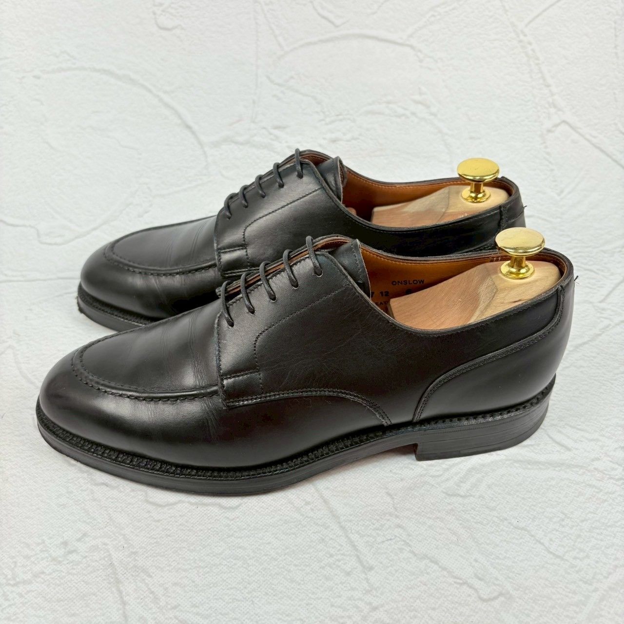 【良品】Crockett&Jones クロケットアンドジョーンズ ONSLOW オンスロウ Uチップ 外羽根 黒 UK6 / 24.5cm [W3329]