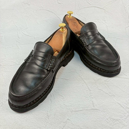 Paraboot パラブーツ REIMS ランス コインローファー 黒 ブラック UK8 / 26.5cm【W3345】