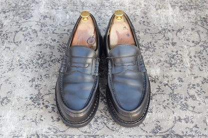 Paraboot パラブーツ REIMS ランス コインローファー 黒 ブラック UK8 / 26.5cm【W3345】