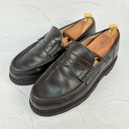 Paraboot パラブーツ REIMS ランス コインローファー 黒 ブラック UK8 / 26.5cm【W3345】