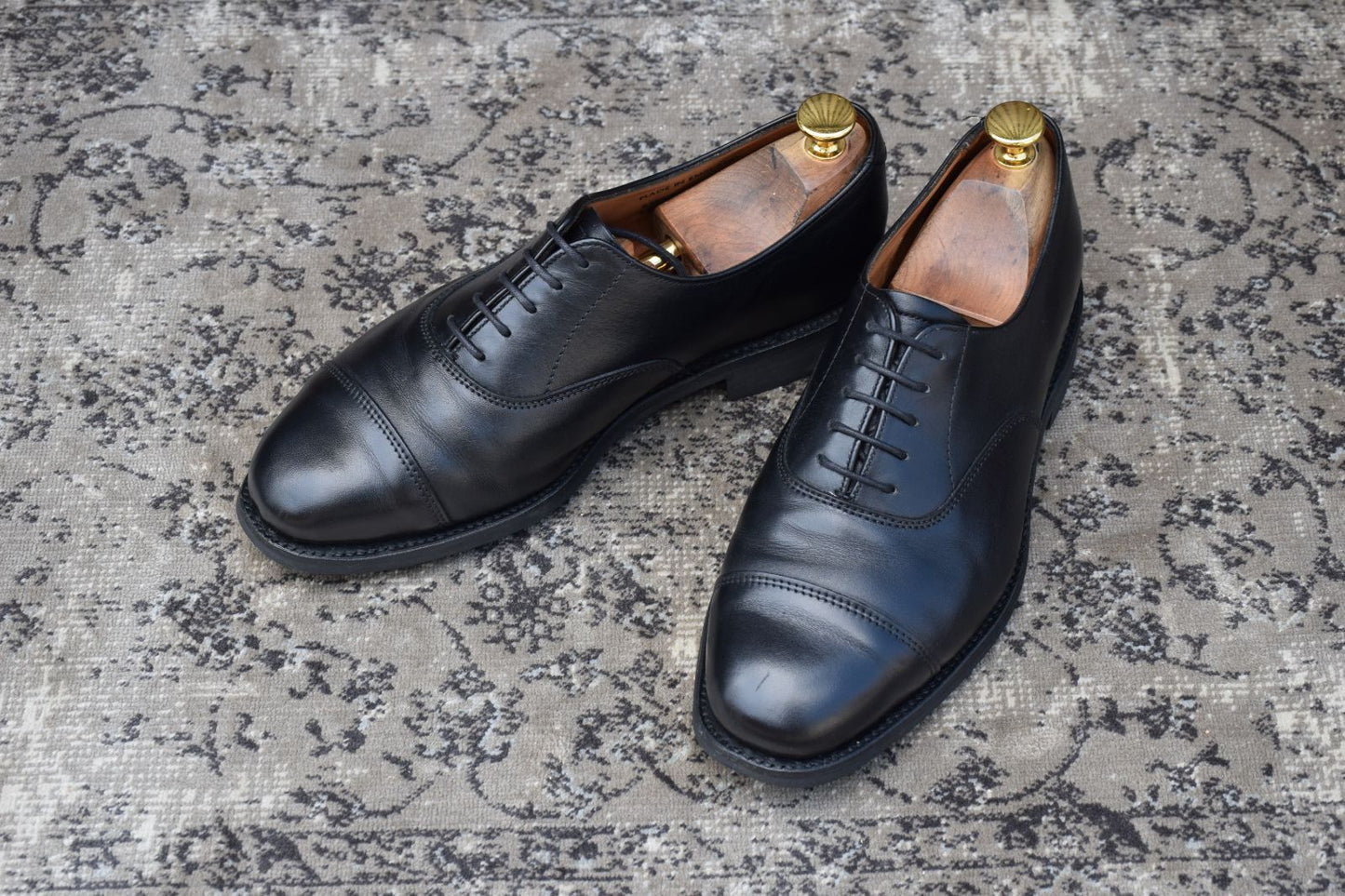 【良品】SANDERS サンダース 1846 ストレートチップ 内羽根 黒 ブラック UK6 / 25cm ダイナイトソール【W3347】