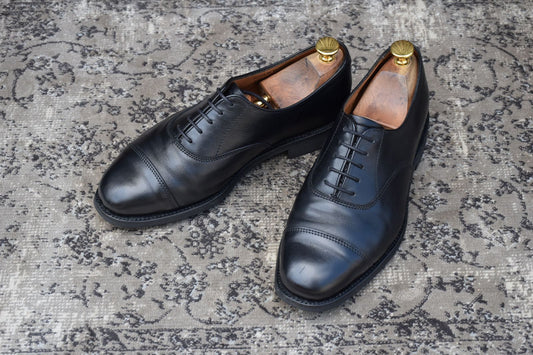 【良品】SANDERS サンダース 1846 ストレートチップ 内羽根 黒 ブラック UK6 / 25cm ダイナイトソール【W3347】
