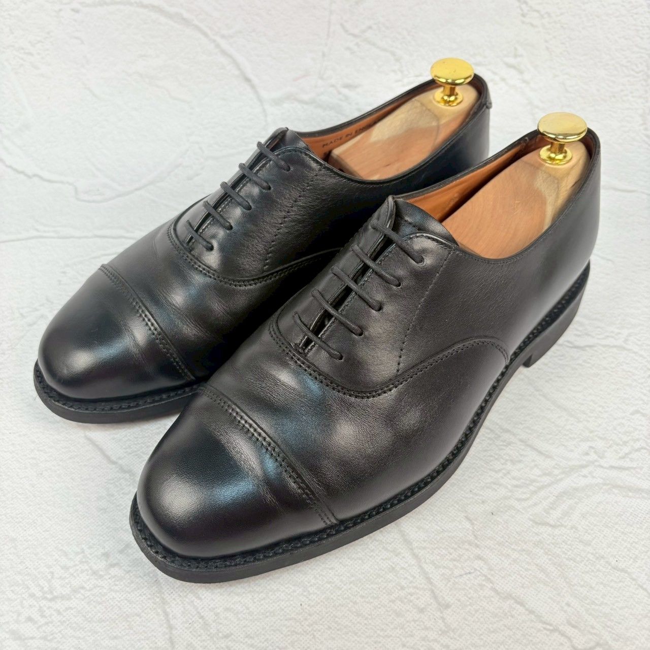 【良品】SANDERS サンダース 1846 ストレートチップ 内羽根 黒 ブラック UK6 / 25cm ダイナイトソール【W3347】