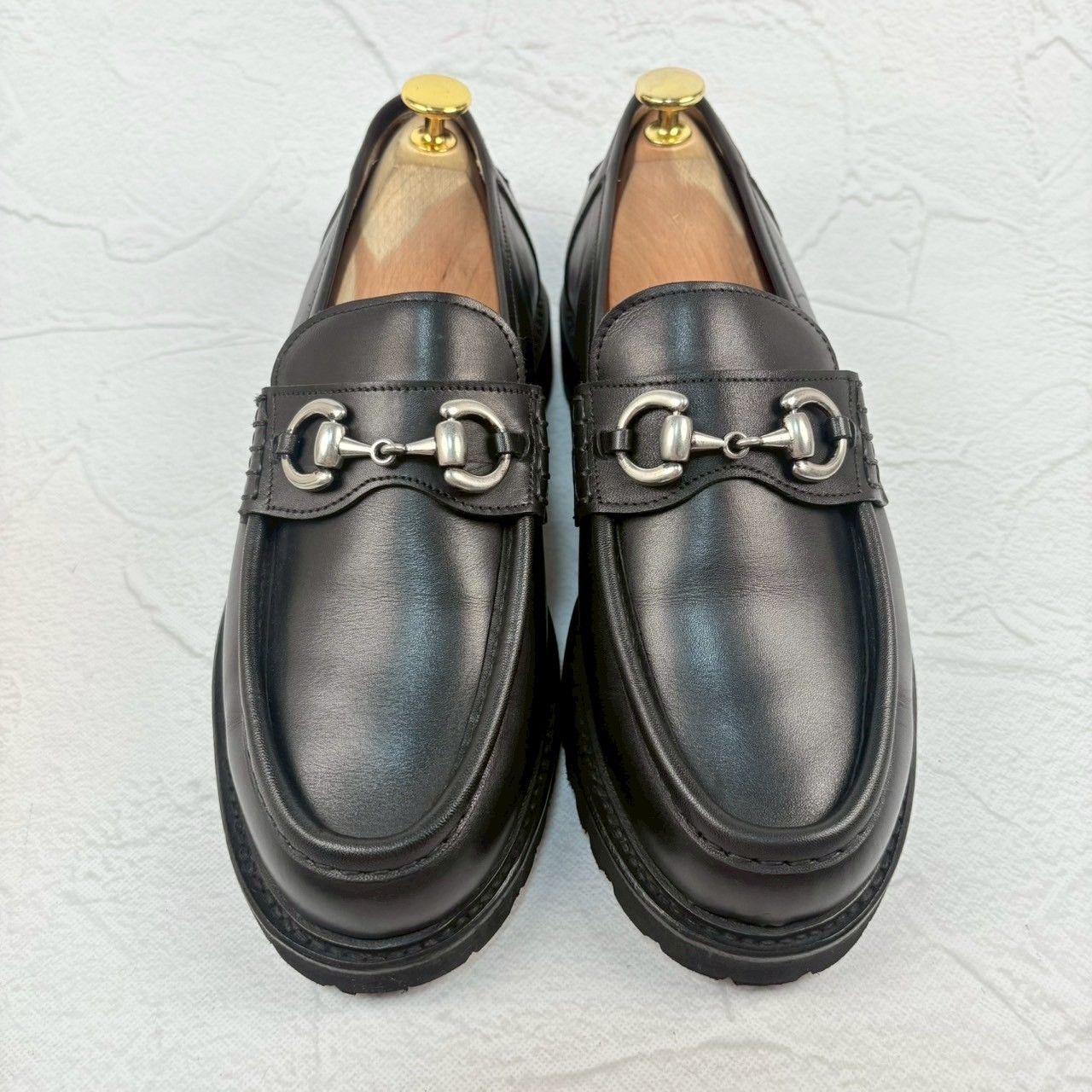 【極美品】Berwick バーウィック 5387NVLBK ビットローファー シルバー金具 黒 UK6.5 / 25.5cm [W3328]