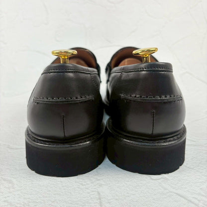 【極美品】Berwick バーウィック 5387NVLBK ビットローファー シルバー金具 黒 UK6.5 / 25.5cm [W3328]