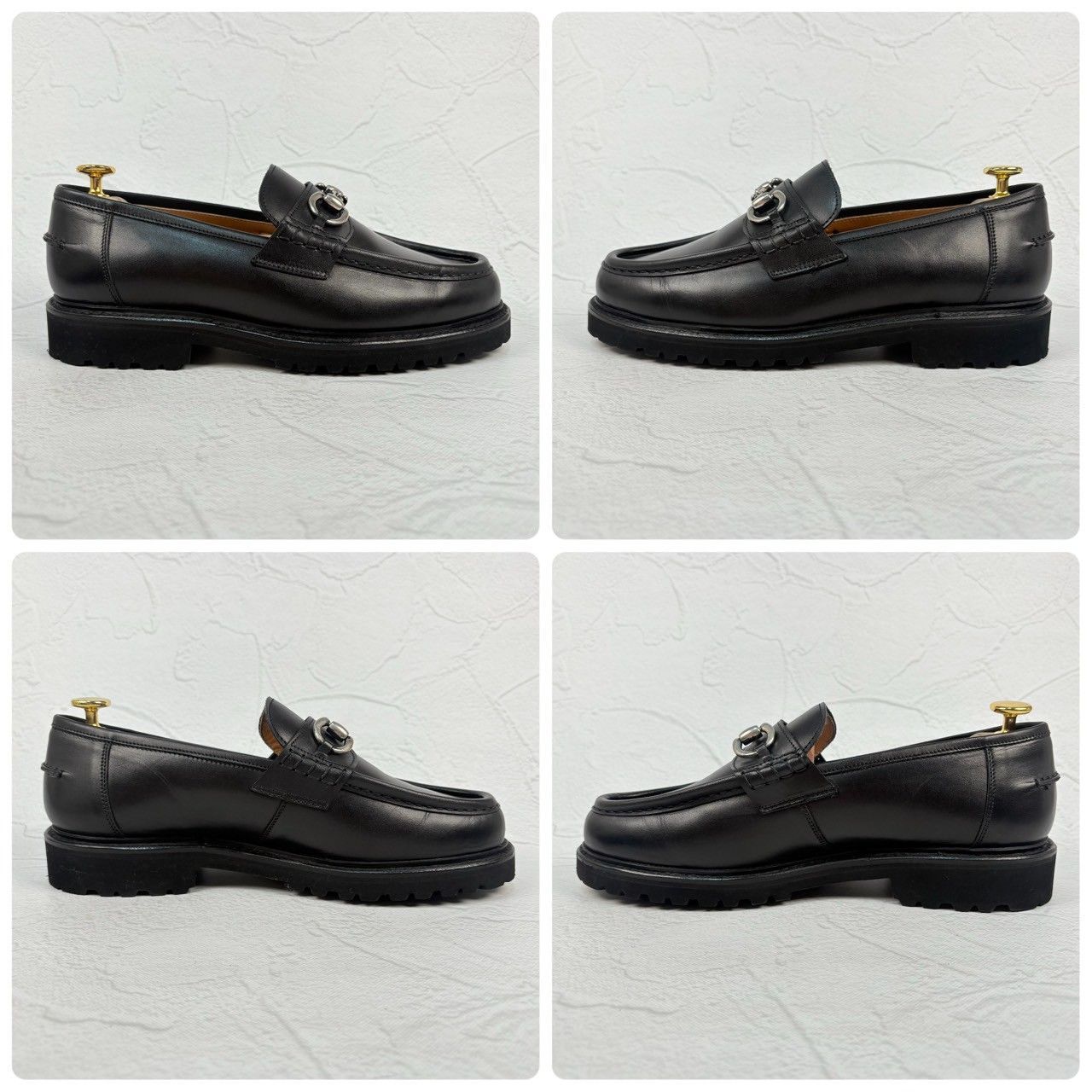 【極美品】Berwick バーウィック 5387NVLBK ビットローファー シルバー金具 黒 UK6.5 / 25.5cm [W3328]