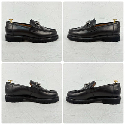 【極美品】Berwick バーウィック 5387NVLBK ビットローファー シルバー金具 黒 UK6.5 / 25.5cm [W3328]