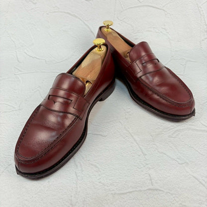 【美品】Jalan Sriwijaya ジャランスリワヤ 98589 コインローファー 赤茶 バーガンディー UK6 / 24.5cm【W3344】