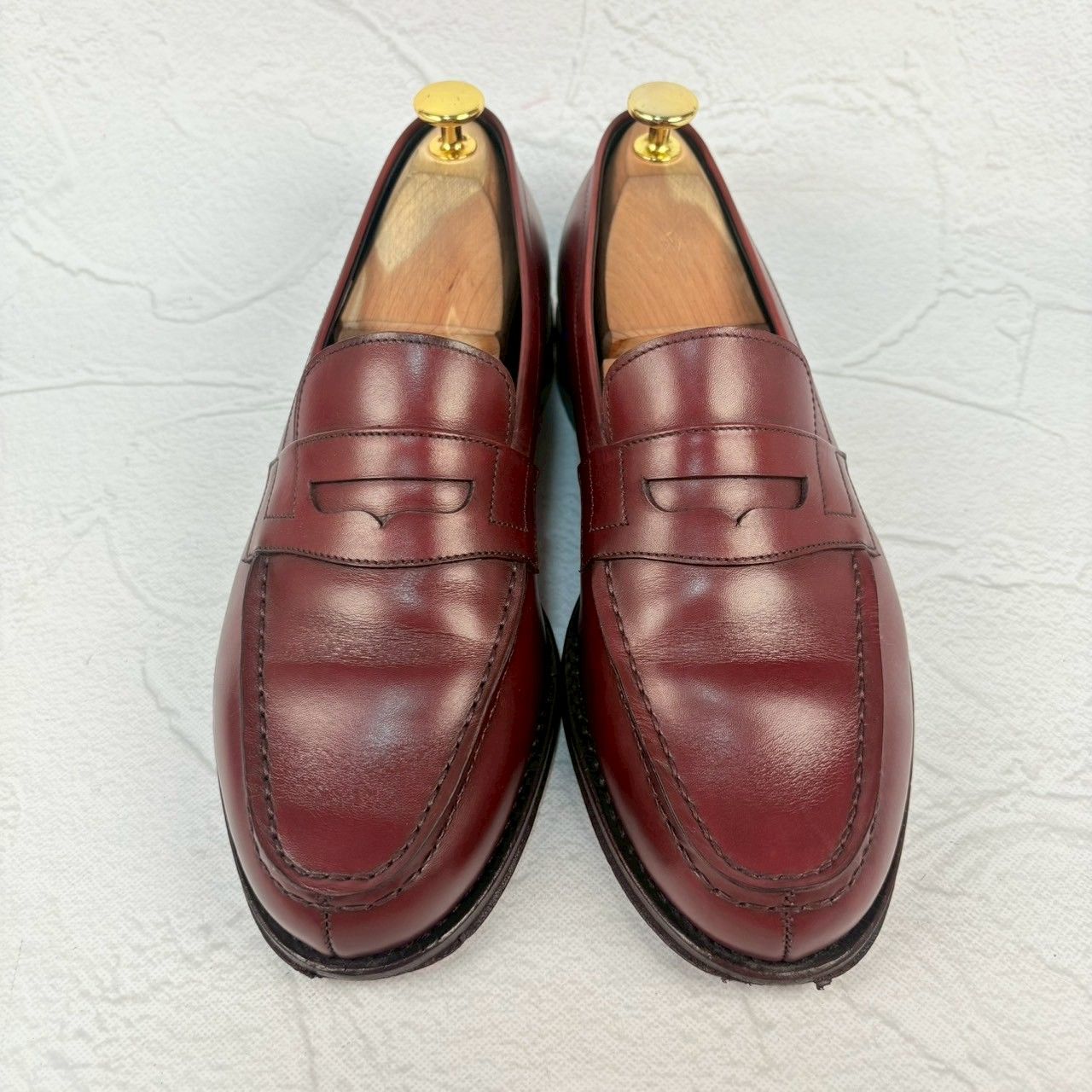 【美品】Jalan Sriwijaya ジャランスリワヤ 98589 コインローファー 赤茶 バーガンディー UK6 / 24.5cm【W3344】
