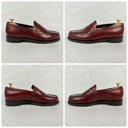 【美品】Jalan Sriwijaya ジャランスリワヤ 98589 コインローファー 赤茶 バーガンディー UK6 / 24.5cm【W3344】