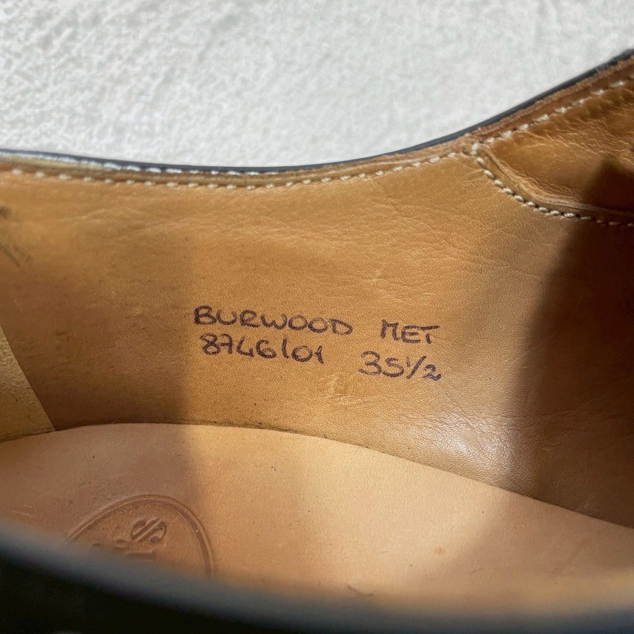 【美品】CHURCH'S チャーチ BURWOOD MET バーウッドメット ウイング 内羽根 スタッズ プラダ 黒 ブラック EU35.5 / 約22.5cm【W3356】