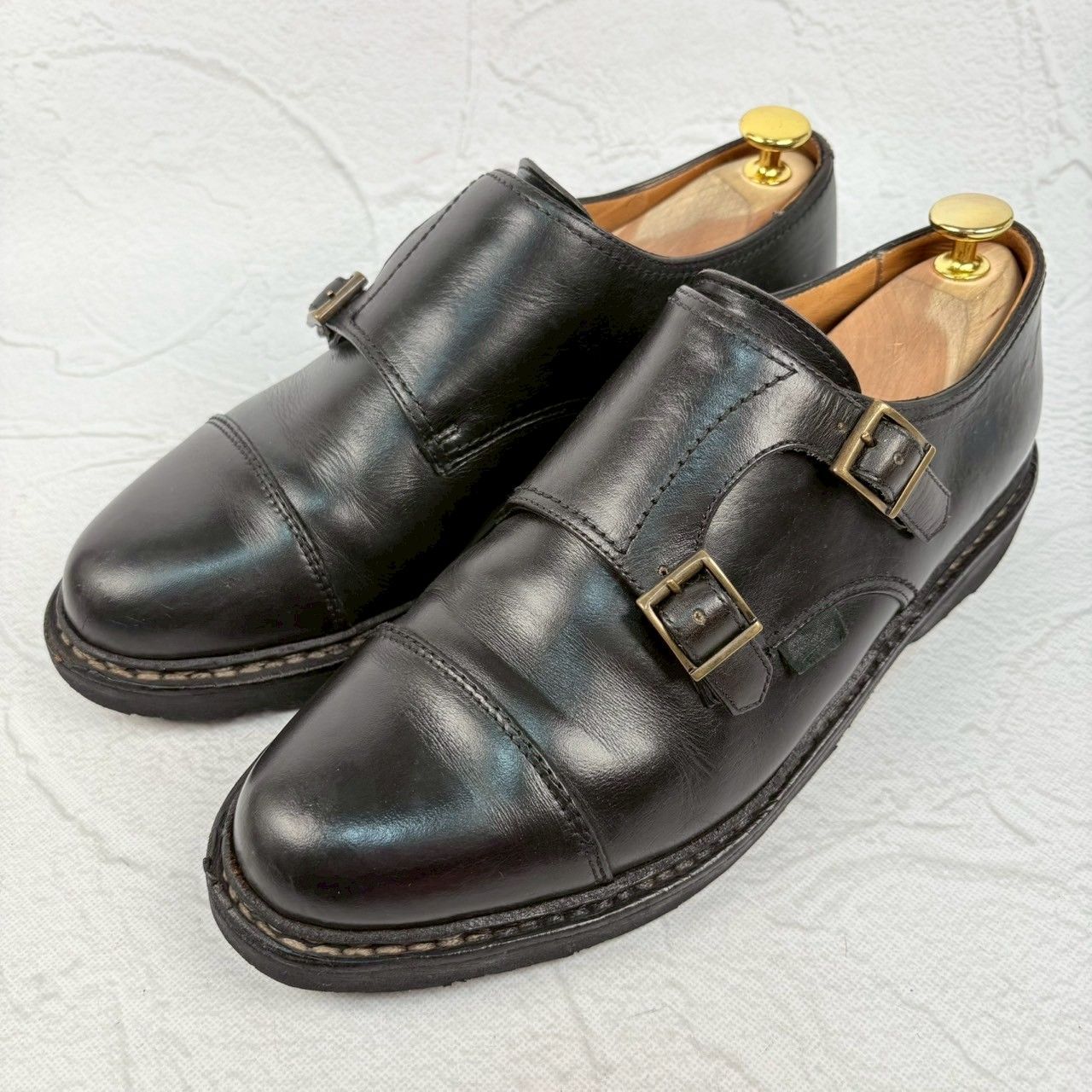 【良品】PARABOOT パラブーツ WILLIAM ウィリアム ダブルモンク 黒 ブラック UK6.5 / 25cm [W3255]