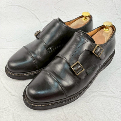 【良品】PARABOOT パラブーツ WILLIAM ウィリアム ダブルモンク 黒 ブラック UK6.5 / 25cm [W3255]
