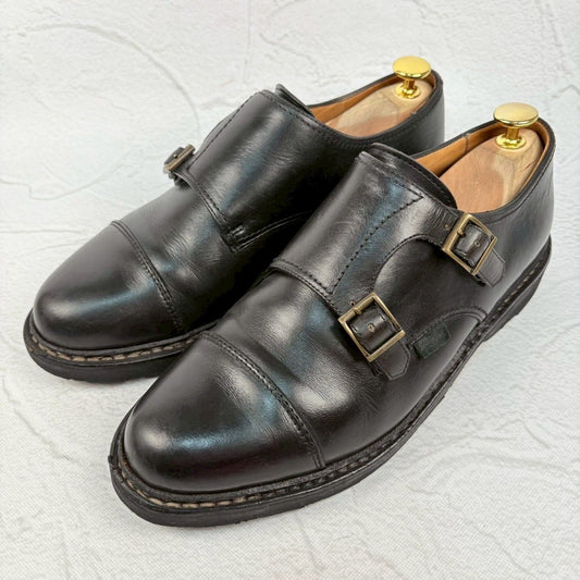 【良品】PARABOOT パラブーツ WILLIAM ウィリアム ダブルモンク 黒 ブラック UK6.5 / 25cm [W3255]