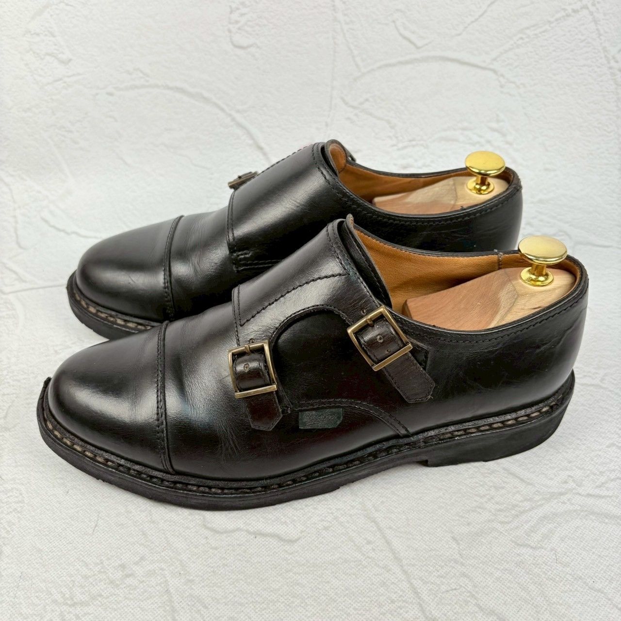 【良品】PARABOOT パラブーツ WILLIAM ウィリアム ダブルモンク 黒 ブラック UK6.5 / 25cm [W3255]