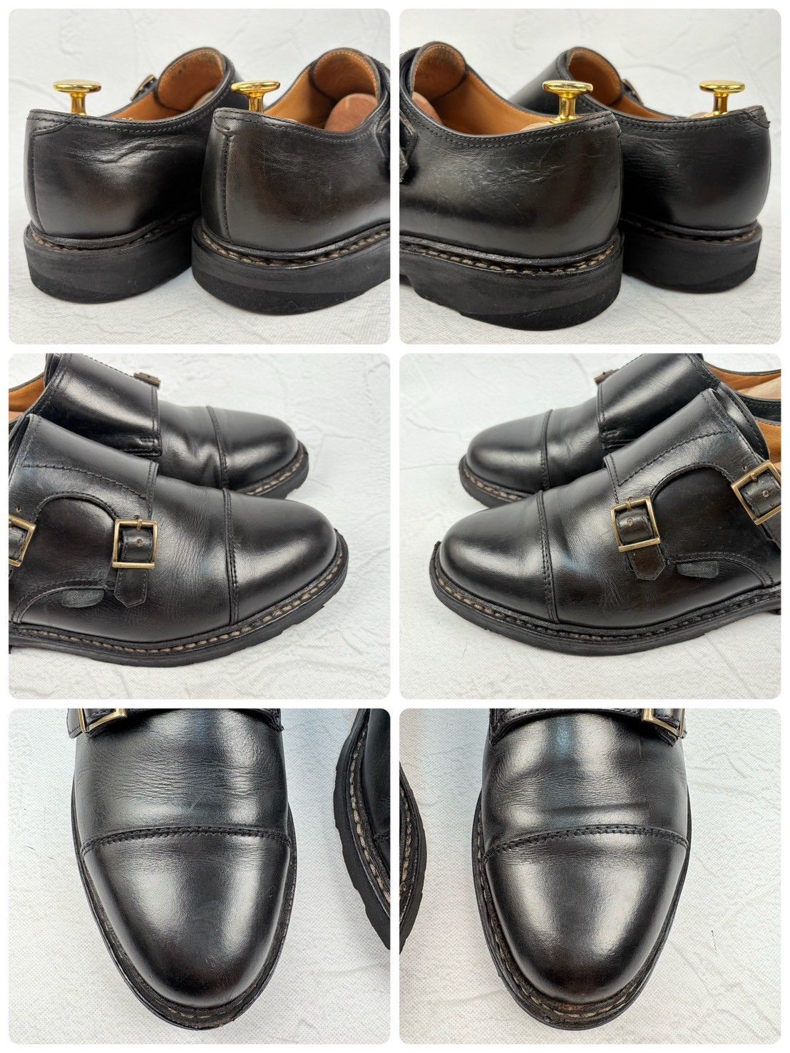 【良品】PARABOOT パラブーツ WILLIAM ウィリアム ダブルモンク 黒 ブラック UK6.5 / 25cm [W3255]
