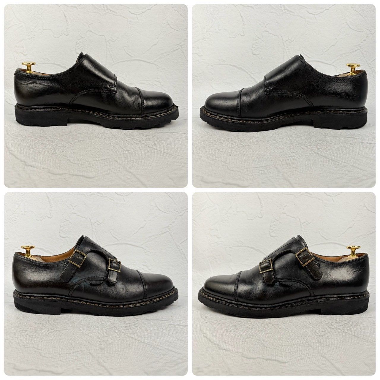 【良品】PARABOOT パラブーツ WILLIAM ウィリアム ダブルモンク 黒 ブラック UK6.5 / 25cm [W3255]