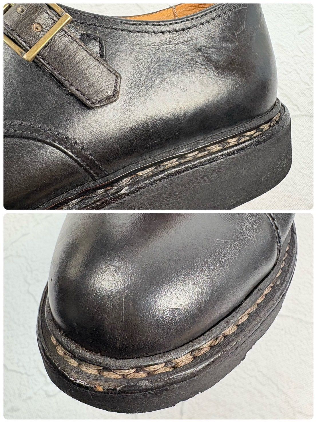 【良品】PARABOOT パラブーツ WILLIAM ウィリアム ダブルモンク 黒 ブラック UK6.5 / 25cm [W3255]