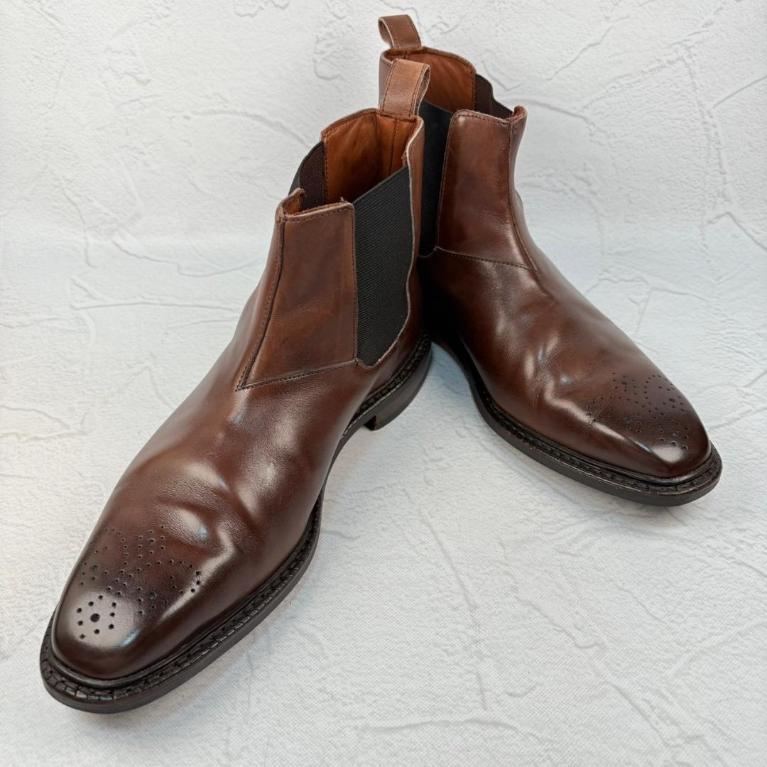【美品】アレンエドモンズ Haight サイドゴア 茶 8.5 米国靴 [W3144]