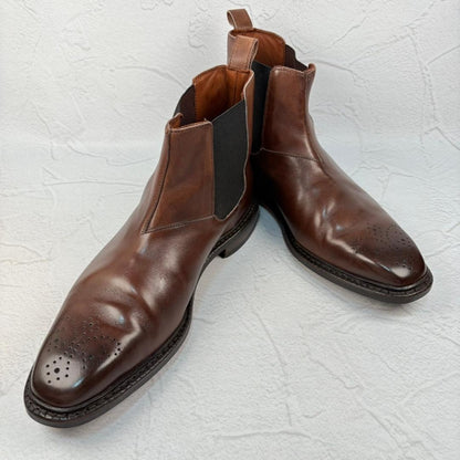 【美品】アレンエドモンズ Haight サイドゴア 茶 8.5 米国靴 [W3144]