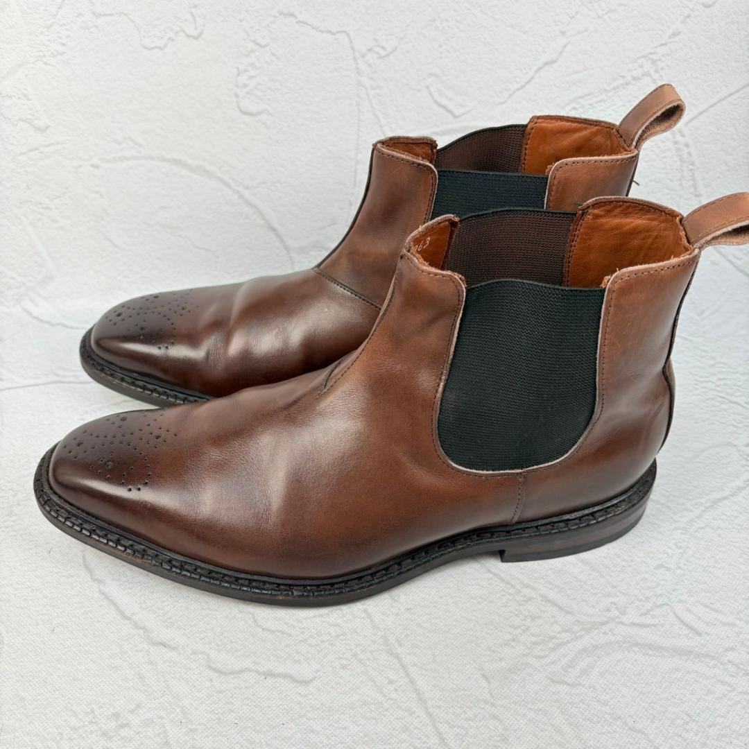 【美品】アレンエドモンズ Haight サイドゴア 茶 8.5 米国靴 [W3144]