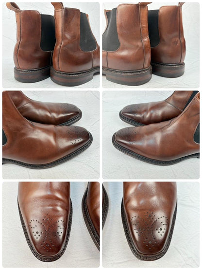 【美品】アレンエドモンズ Haight サイドゴア 茶 8.5 米国靴 [W3144]