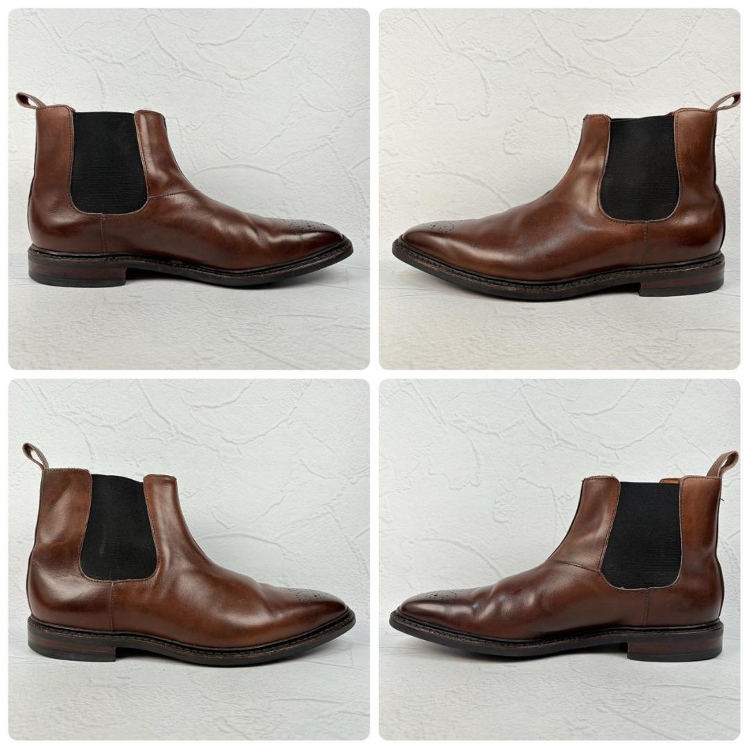 【美品】アレンエドモンズ Haight サイドゴア 茶 8.5 米国靴 [W3144]