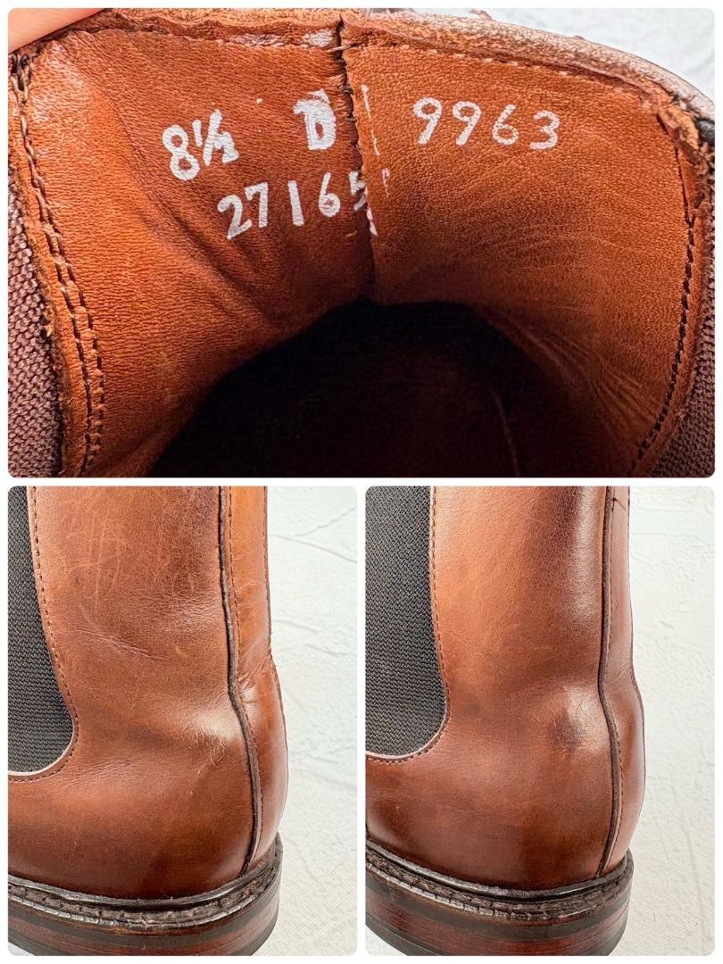 【美品】アレンエドモンズ Haight サイドゴア 茶 8.5 米国靴 [W3144]