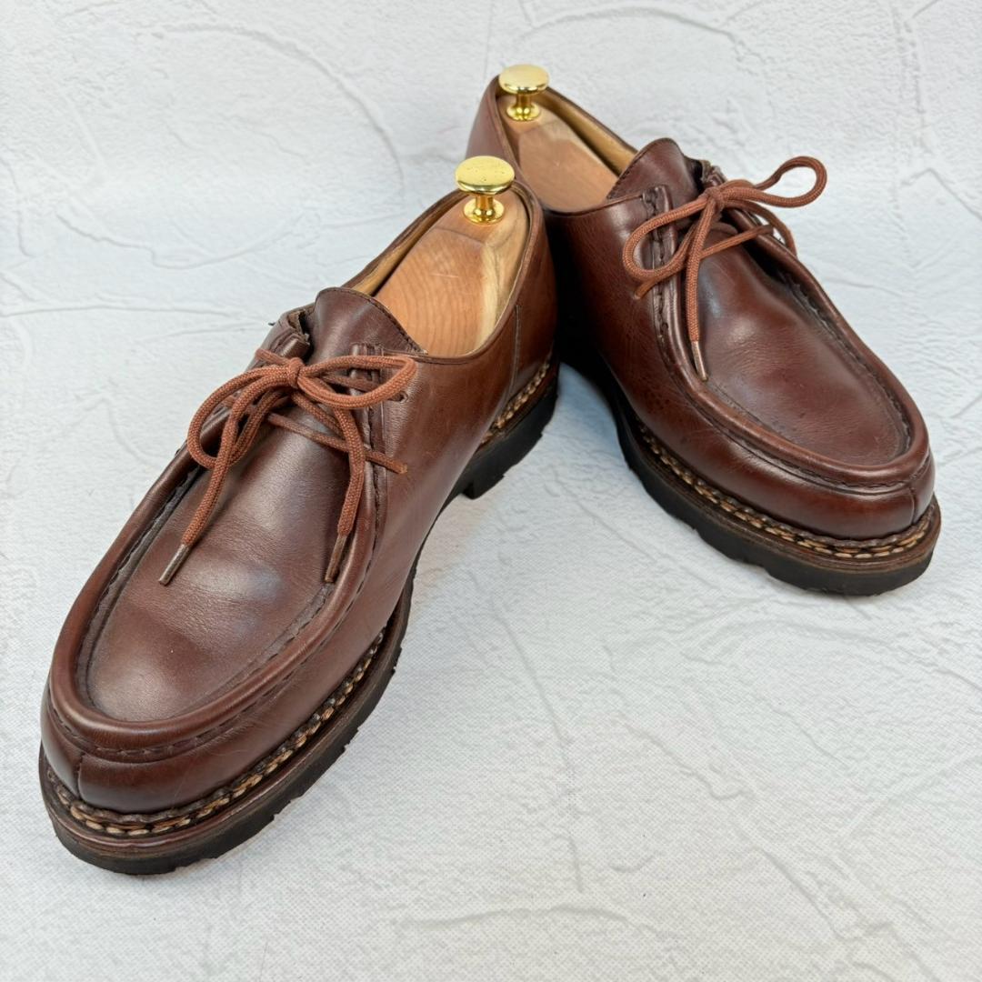 【美品】パラブーツ ミカエル チロリアンシューズ 茶 40.5 ノルヴェイジャン [W3182]