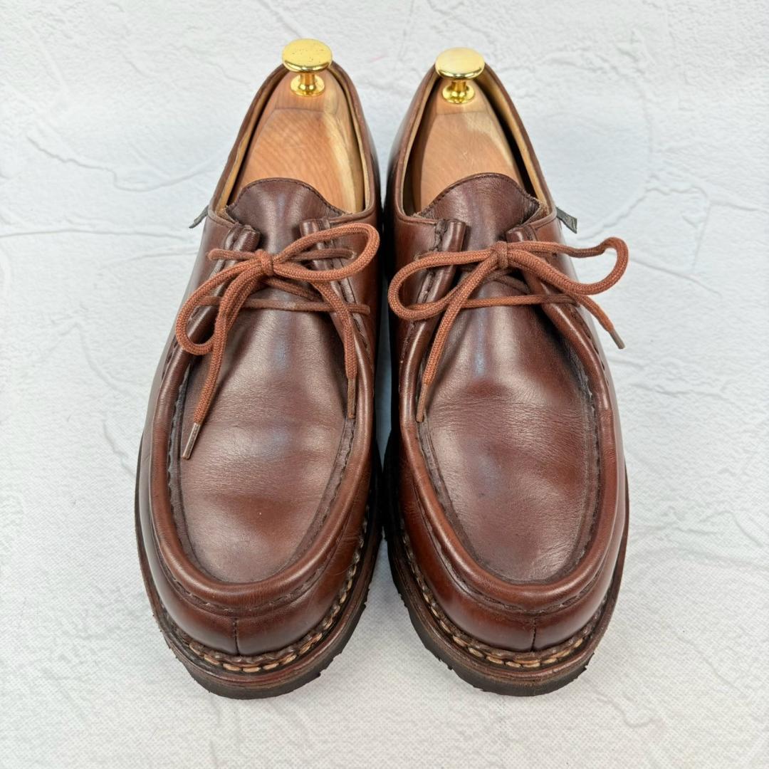 【美品】パラブーツ ミカエル チロリアンシューズ 茶 40.5 ノルヴェイジャン [W3182]